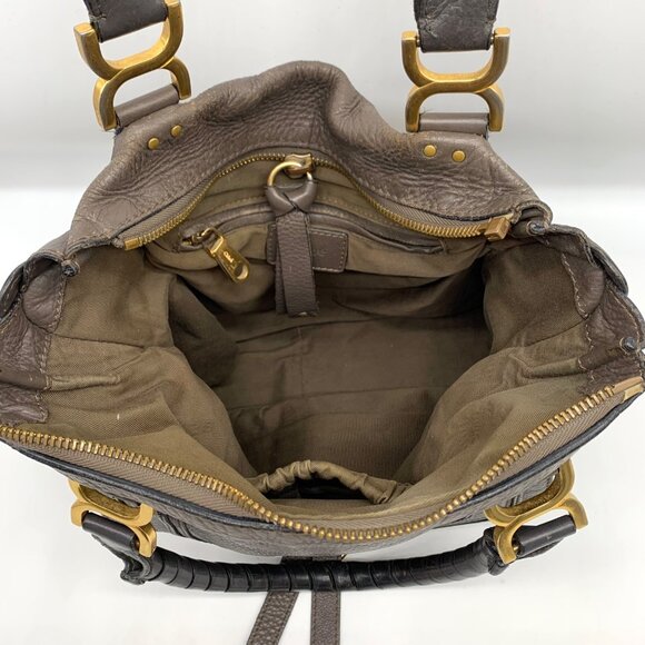 Chloé Gray Calf Leather Marcie Small Double Carry Satchel Bag - Picture 12 of 12